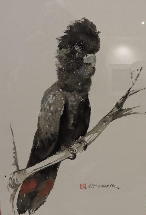 Watercolour Painting by Jeff Gilmour titled Black Cockatoo