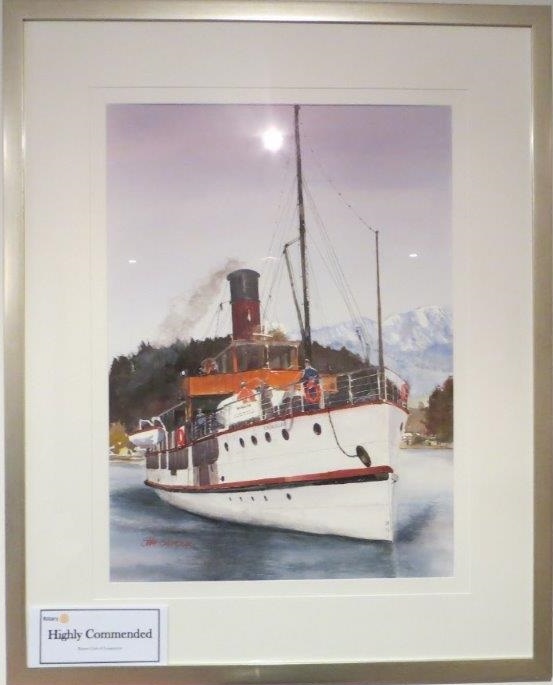 Watercolour Painting by Jeff Gilmour titled Earnslaw NZ