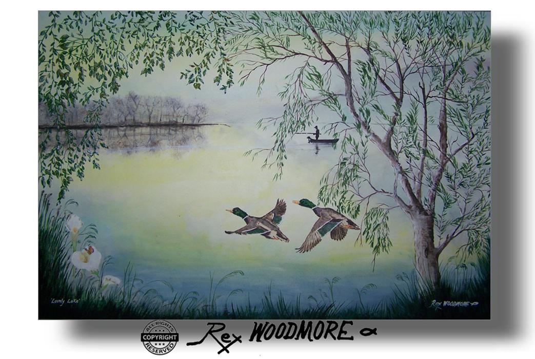 Acrylic Painting by Rex Woodmore titled Lovely Lake