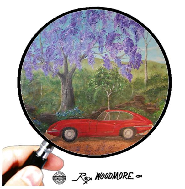 Acrylic Painting by Rex Woodmore titled Jacaranda Jaguar