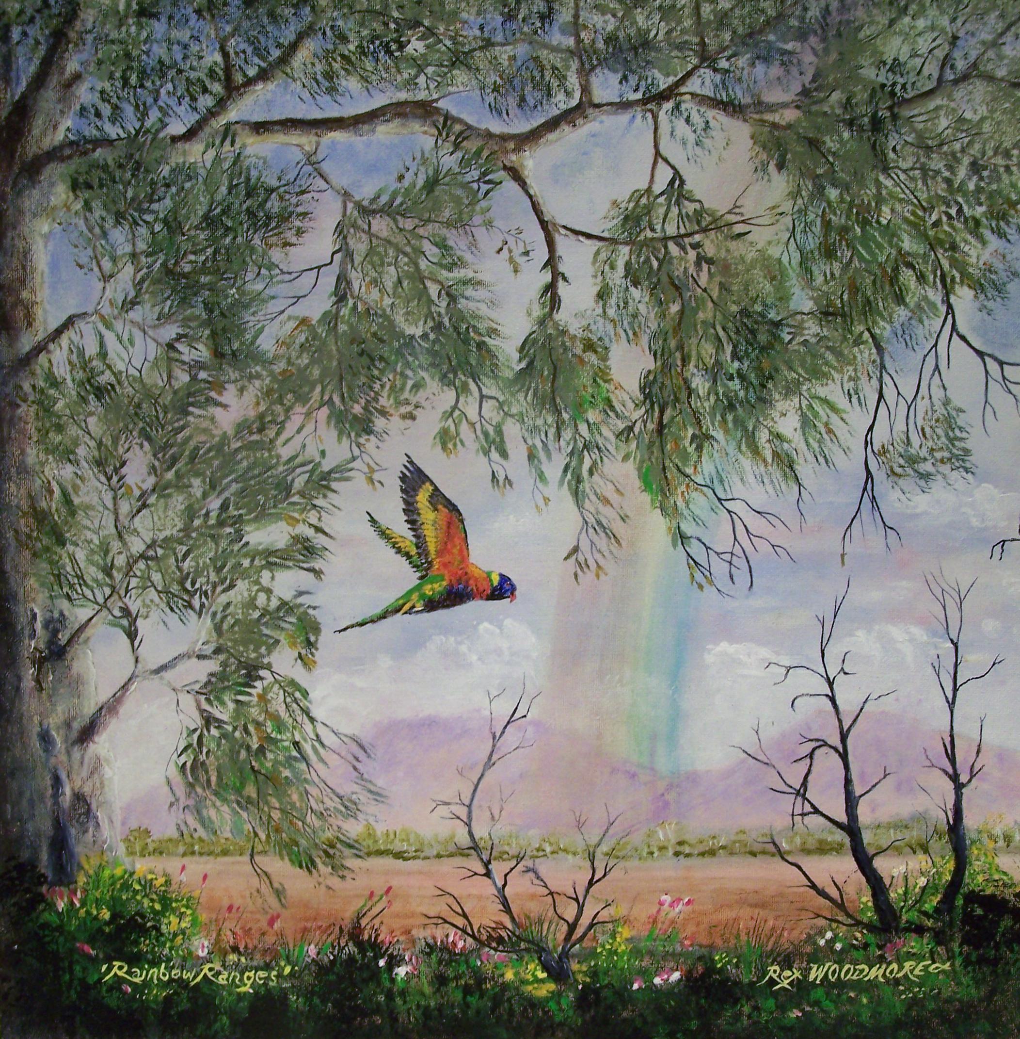 Acrylic Painting by Rex Woodmore titled Rainbow Ranges