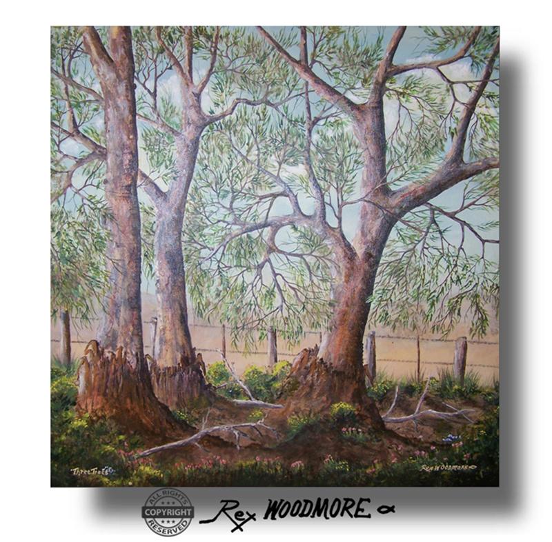 Acrylic Painting by Rex Woodmore titled Three Trees