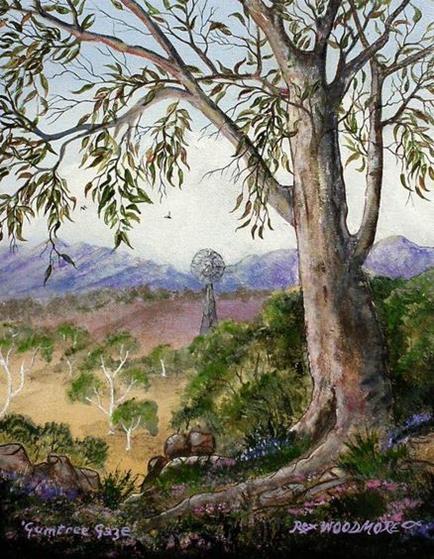 Acrylic Painting by Rex Woodmore titled Gumtree Gaze