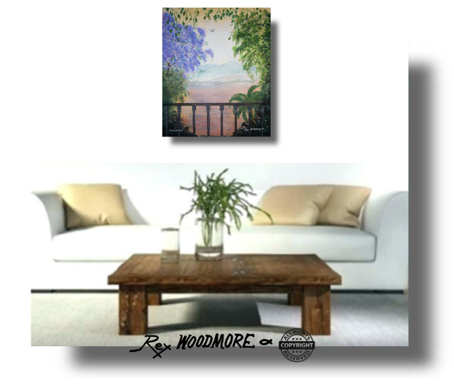 Acrylic Painting by Rex Woodmore titled Veranda View