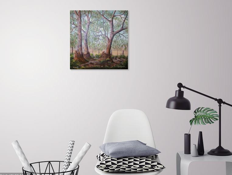 Acrylic Painting by Rex Woodmore titled Three Trees