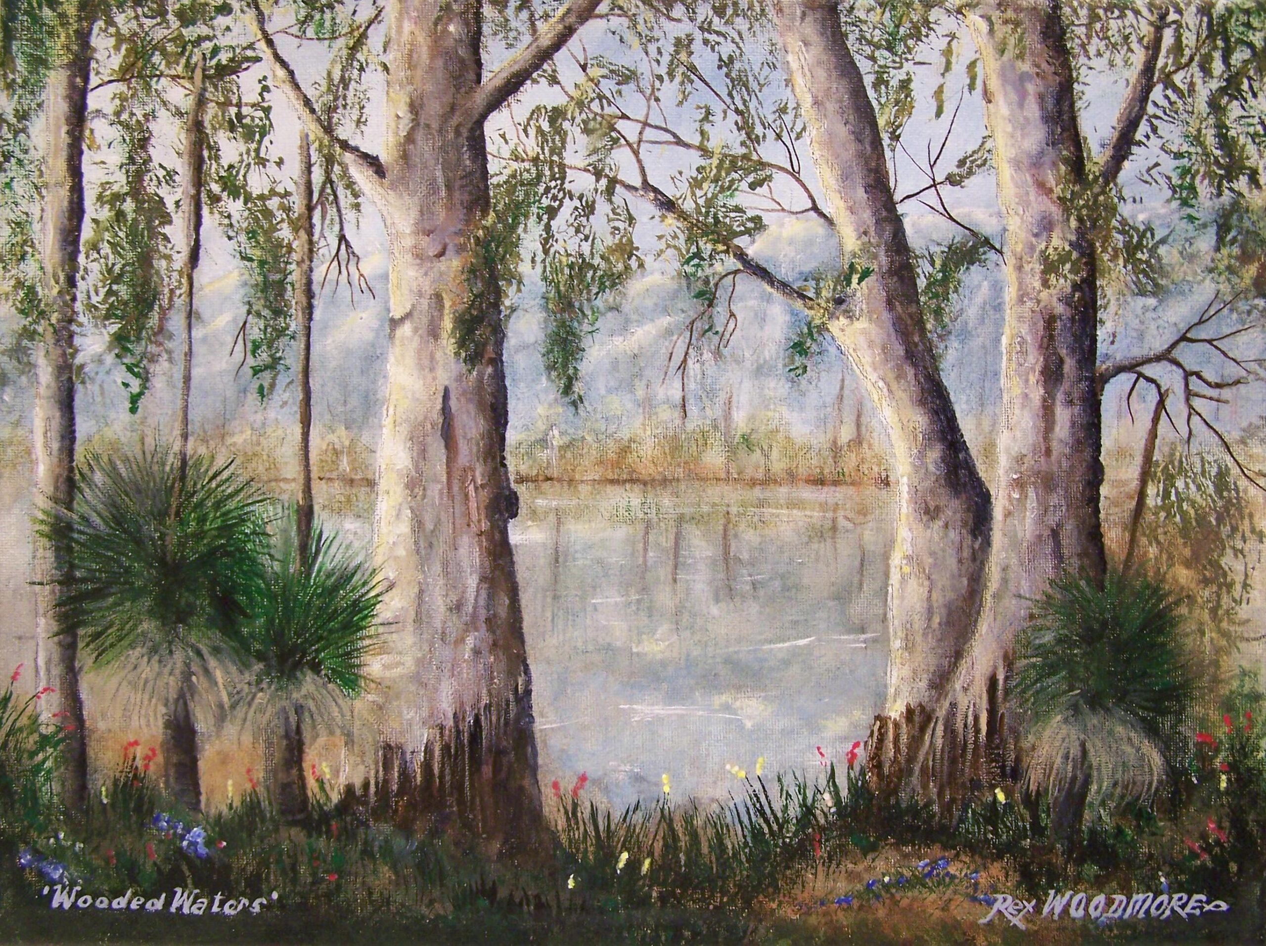 Acrylic Painting by Rex Woodmore titled Wooded Waters