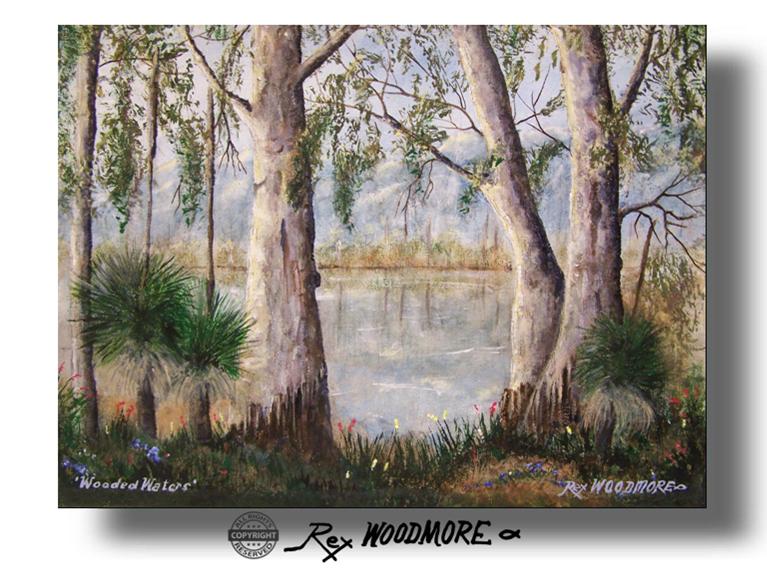 Acrylic Painting by Rex Woodmore titled Wooded Waters