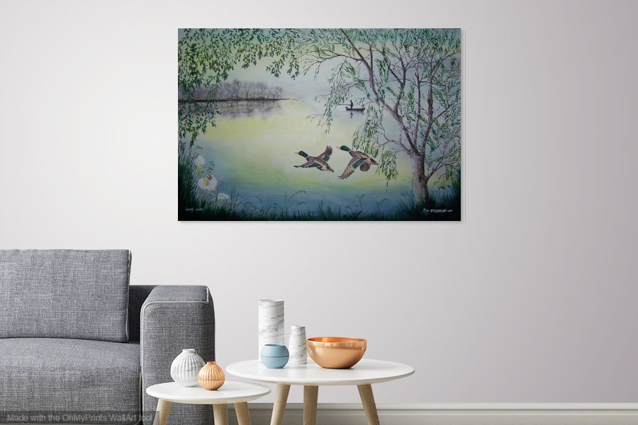 Acrylic Painting by Rex Woodmore titled Lovely Lake
