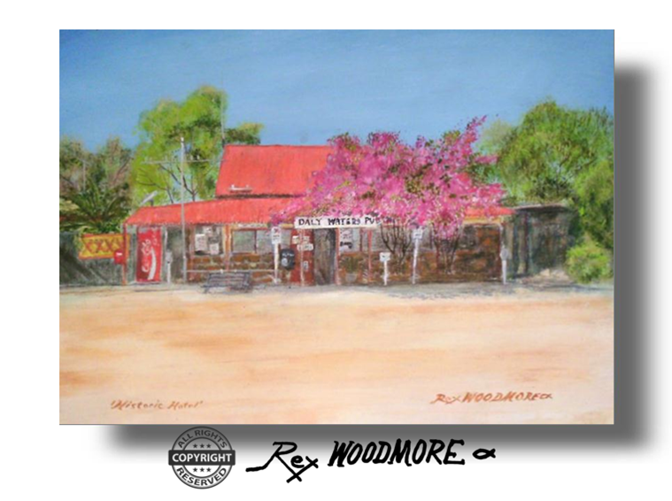 Acrylic Painting by Rex Woodmore titled Historic Hotel