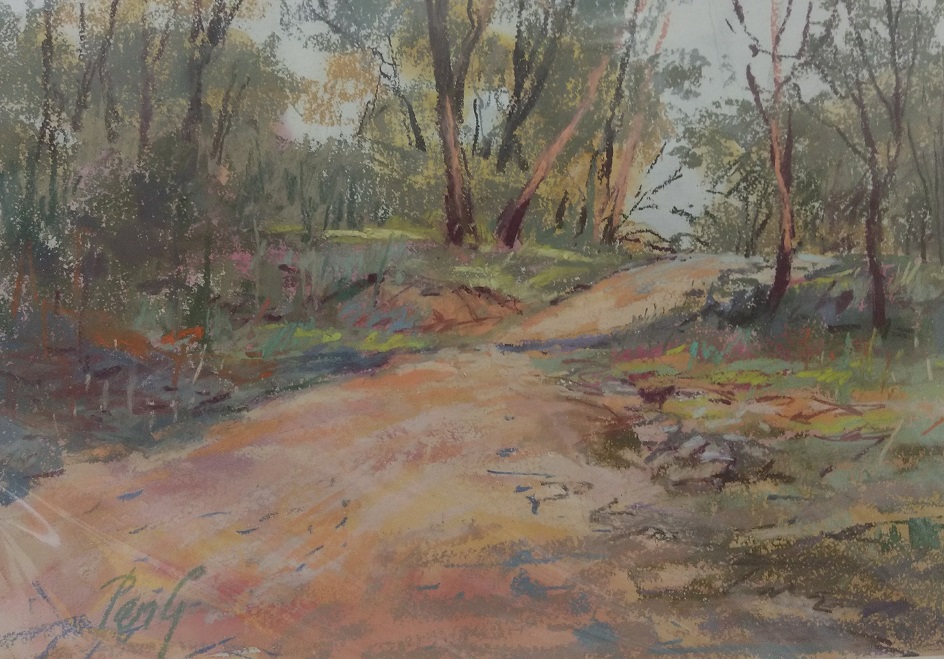 Pastel Painting by Penelope Gilbert-Ng titled Up the Path