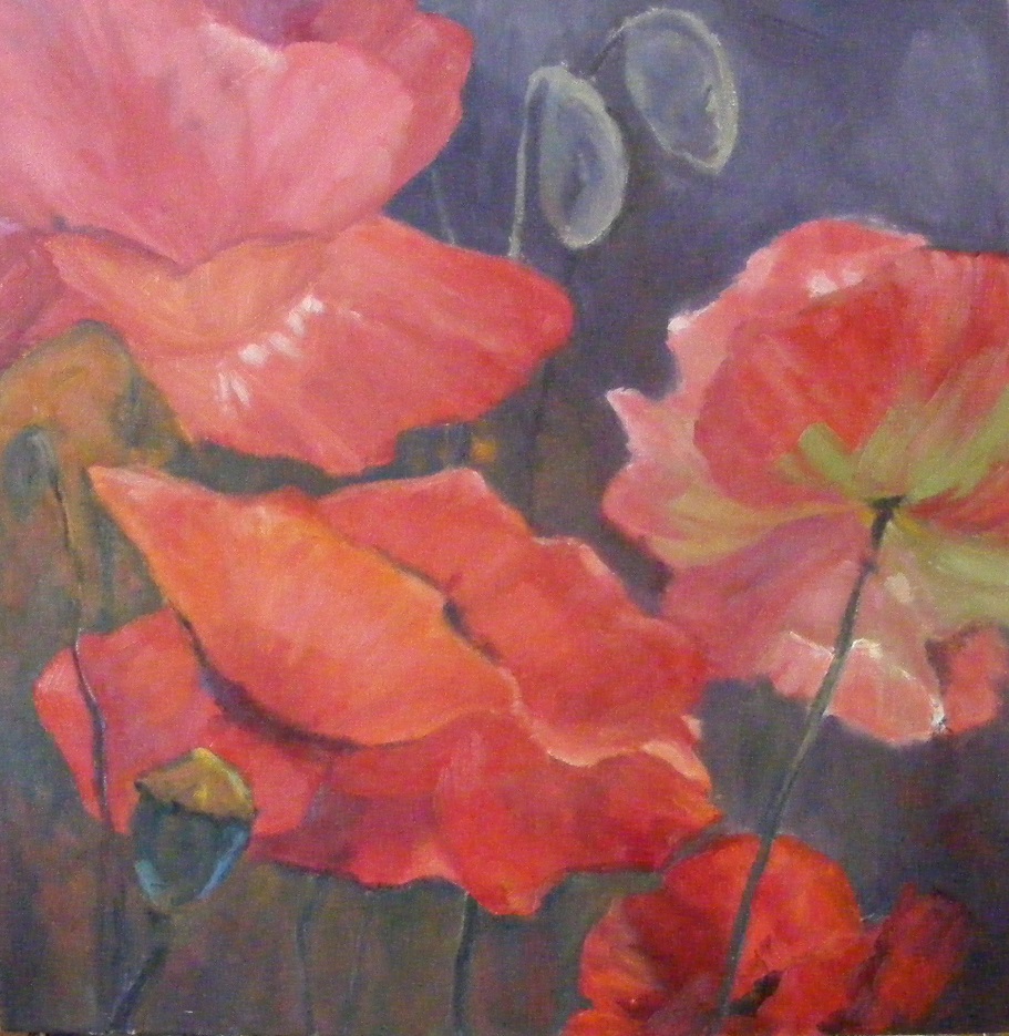 Oil Painting by Trish Bennett titled Warms The Heart Poppies