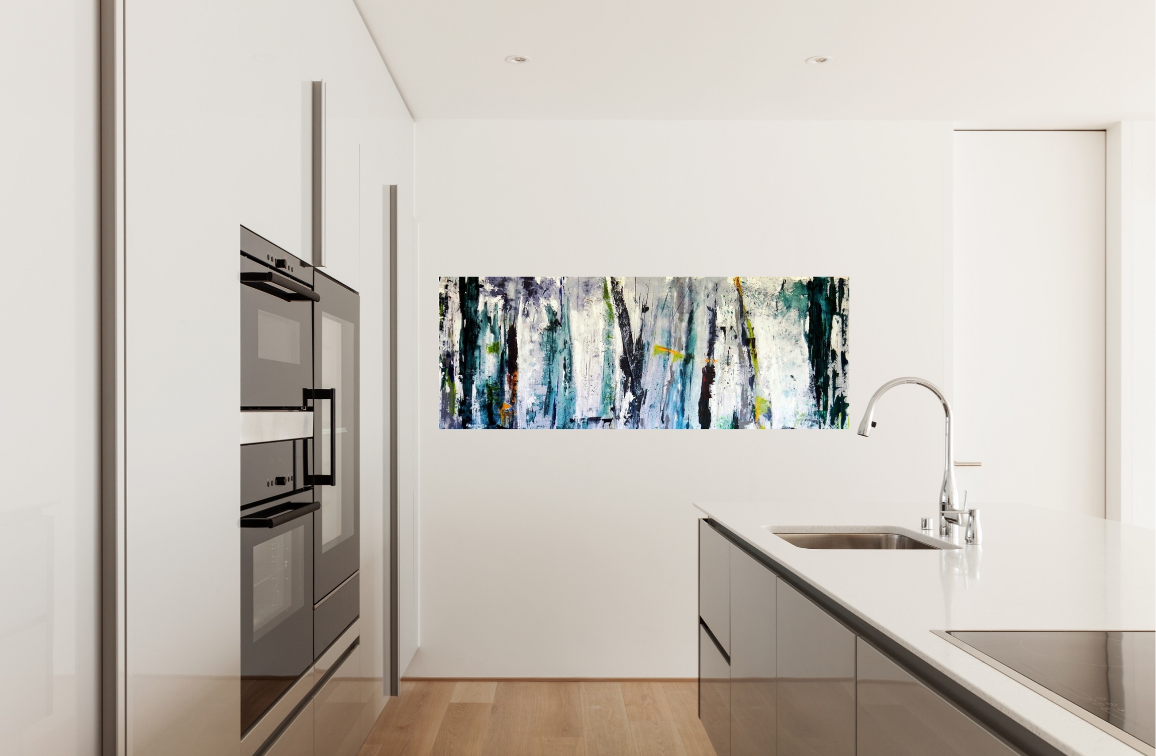 Acrylic Painting by Jeanette Adams titled Forest Outside My Door