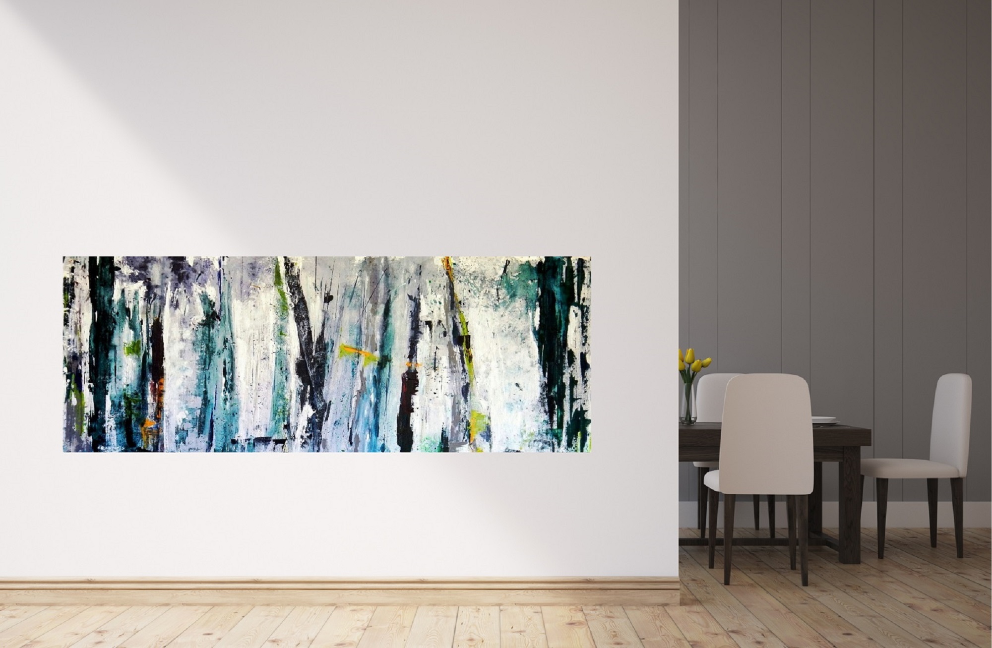 Acrylic Painting by Jeanette Adams titled Forest Outside My Door