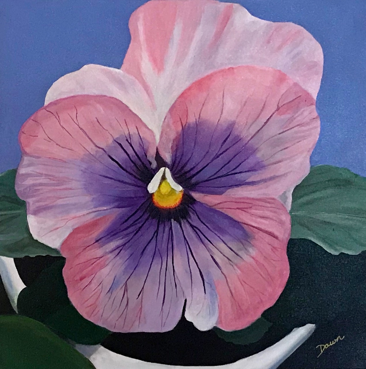Acrylic Painting by Dawn Luttrell titled Pansy