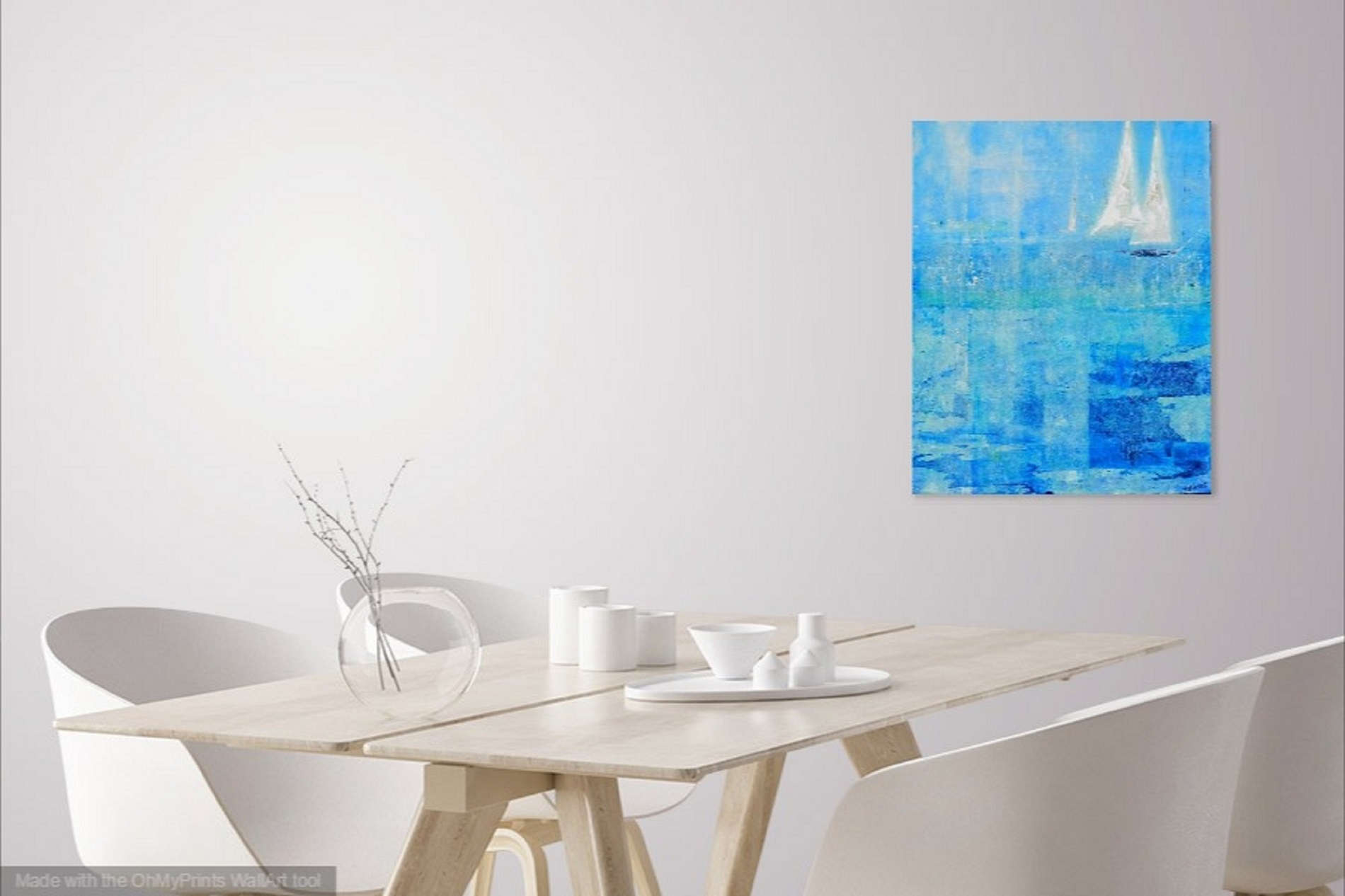 Acrylic Painting by Jeanette Adams titled Sails Out Of The Blue