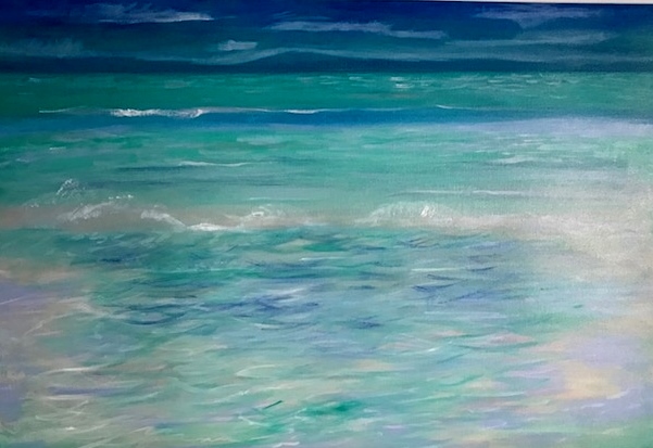 Acrylic Painting by Dawn Luttrell titled Seascape