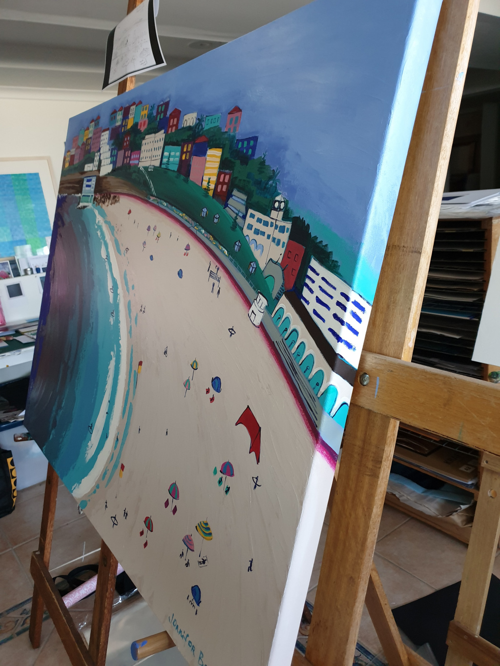 Acrylic Painting by Jennifer Baird titled Bondi Beach