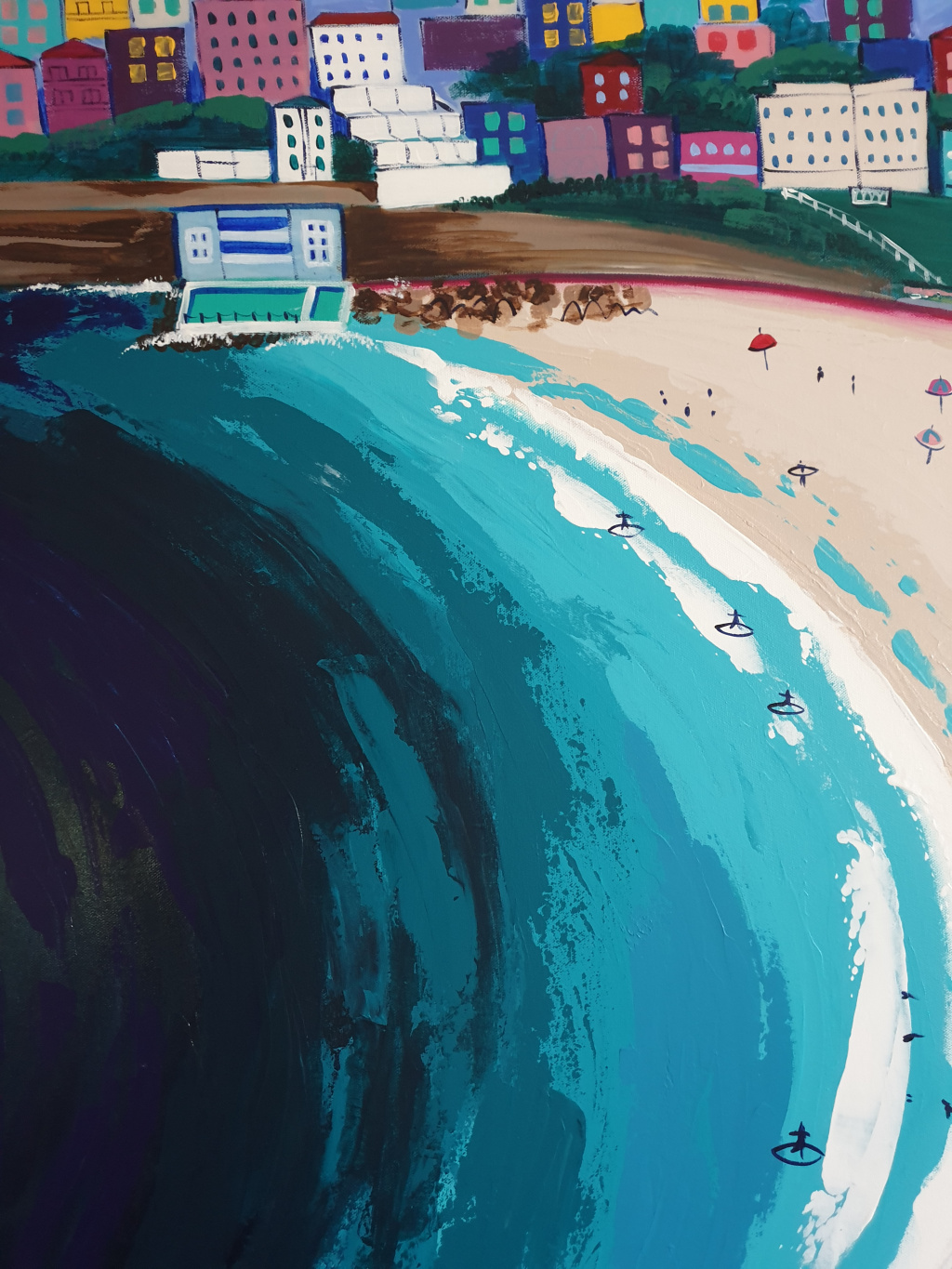 Acrylic Painting by Jennifer Baird titled Bondi Beach