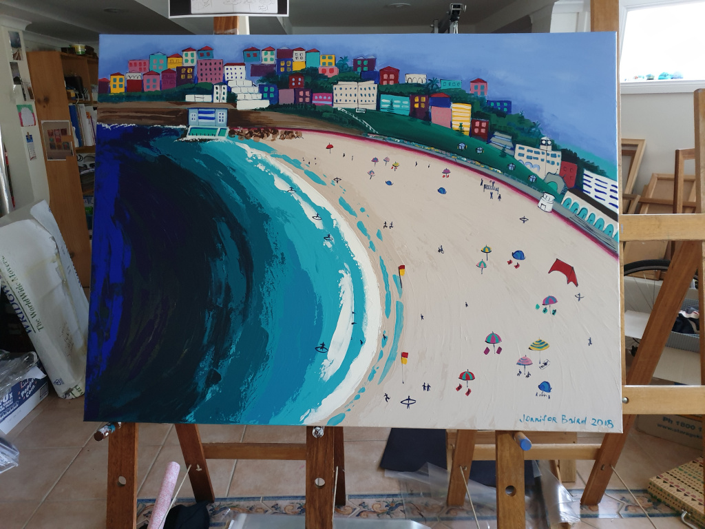 Acrylic Painting by Jennifer Baird titled Bondi Beach