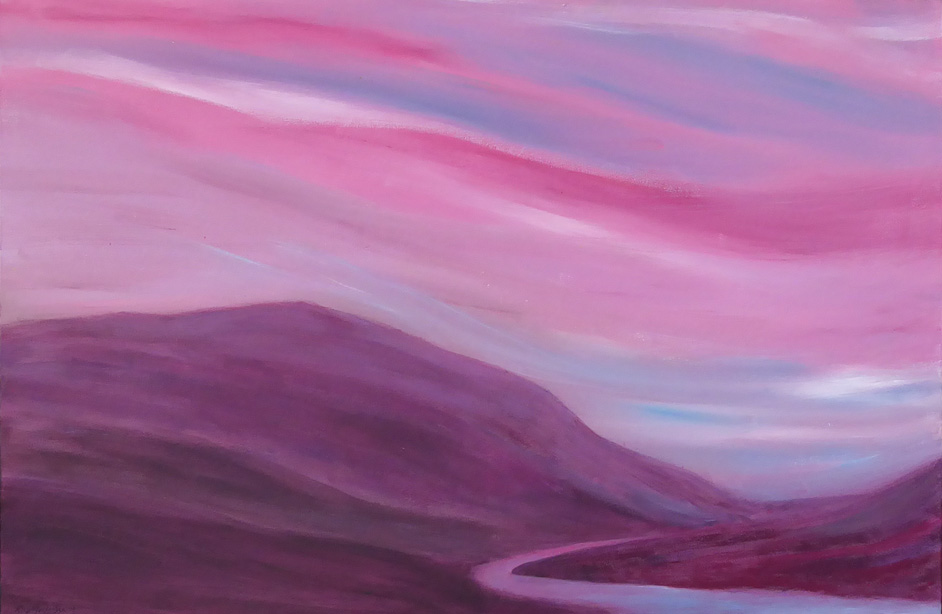 Acrylic Painting by Alex Mortensen titled MAUVE LANDSCAPE