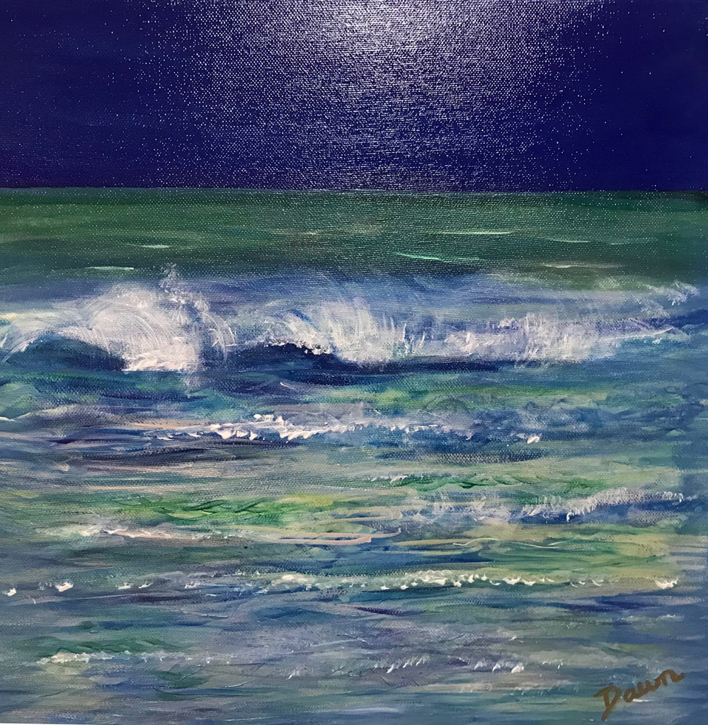 Acrylic Painting by Dawn Luttrell titled All at Sea