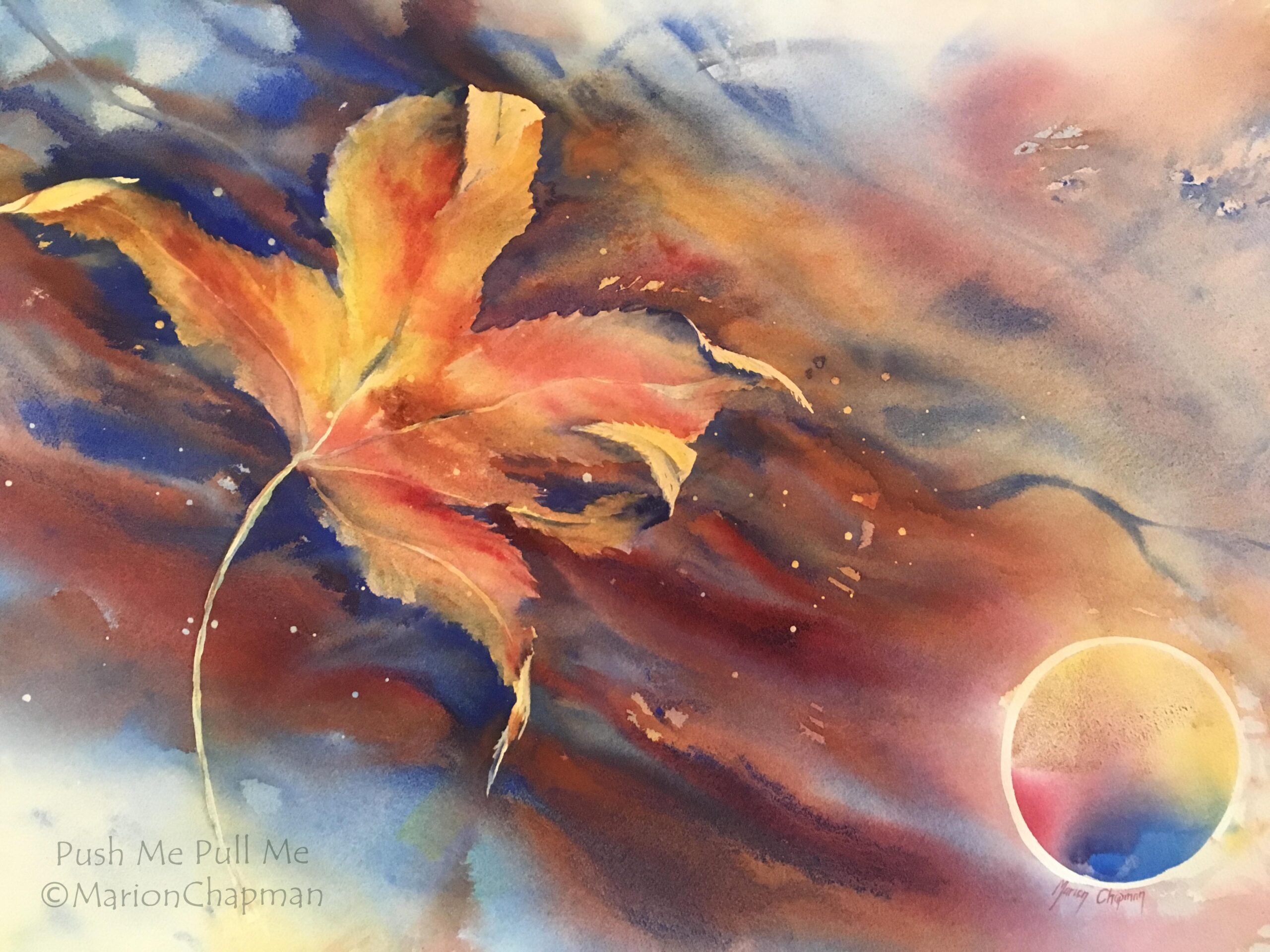 Watercolour Painting by Marion Chapman titled Push me, Pull me