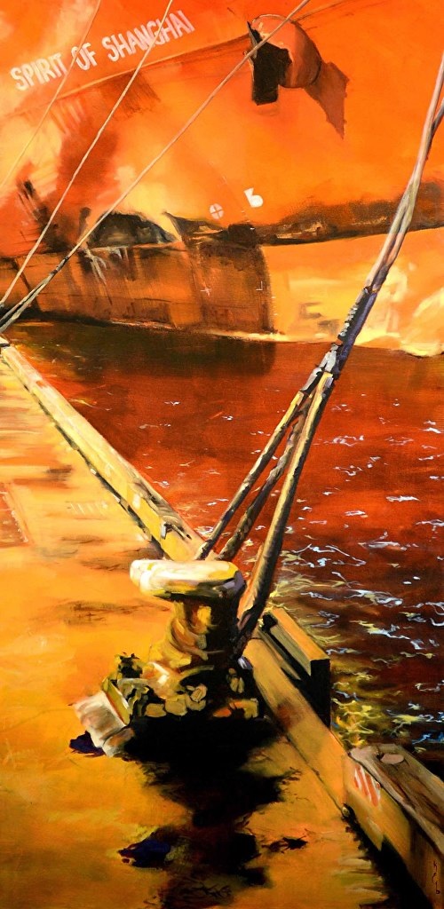 Oil Painting by Karen Bloomfield titled Weighting
