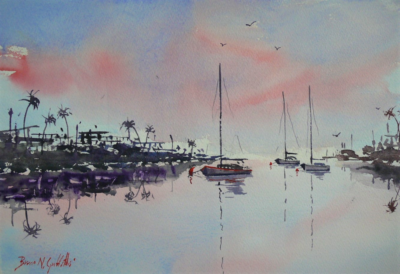 Watercolour Painting by Bruce Griffiths titled Serenity