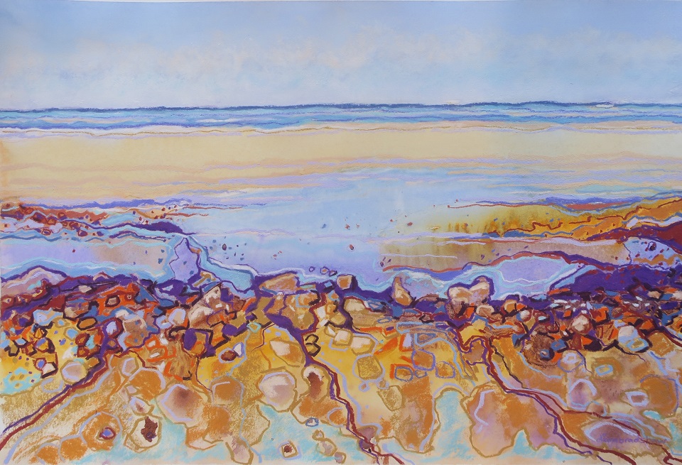 Mixed Media Painting by Diana Bradshaw titled Freshwater Beach