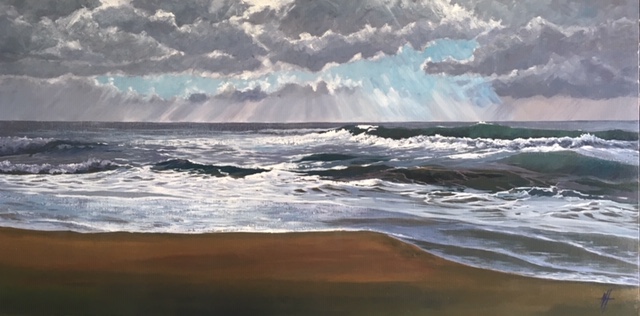 Acrylic Painting by Nicki Hall titled Aragunnu Sea III