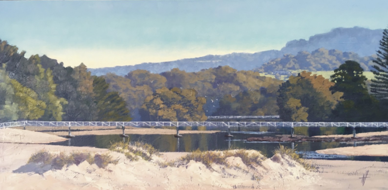 Oil Painting by Nicki Hall titled Crooked River, Gerroa