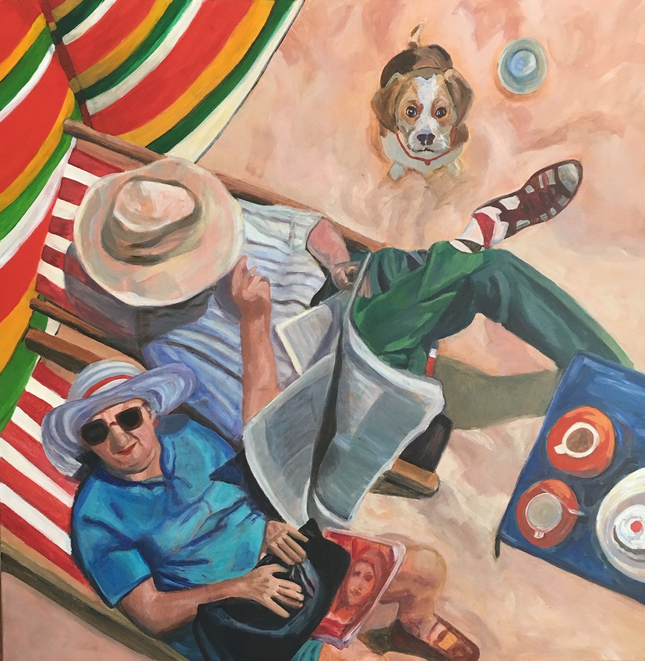Pastel Painting by Janette Humble titled Mavis and Harolds Day at the Seaside