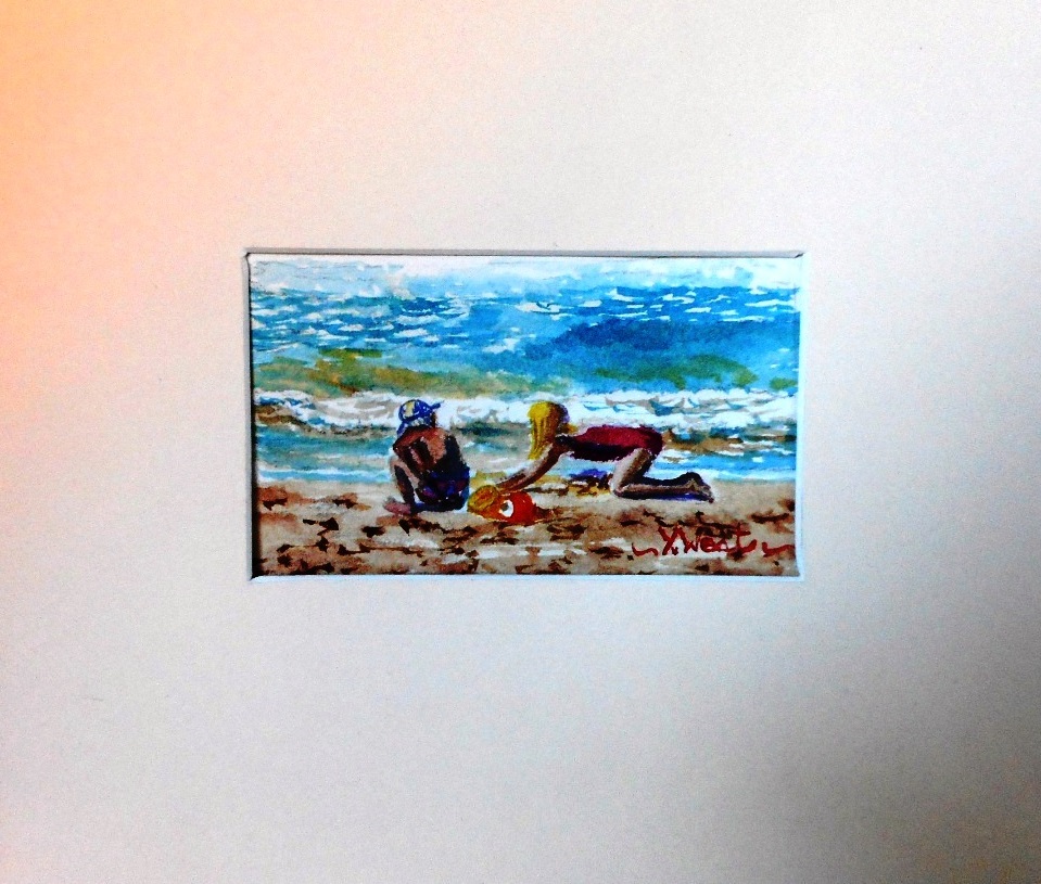 Watercolour Painting by Yvonne West titled Beach Fun