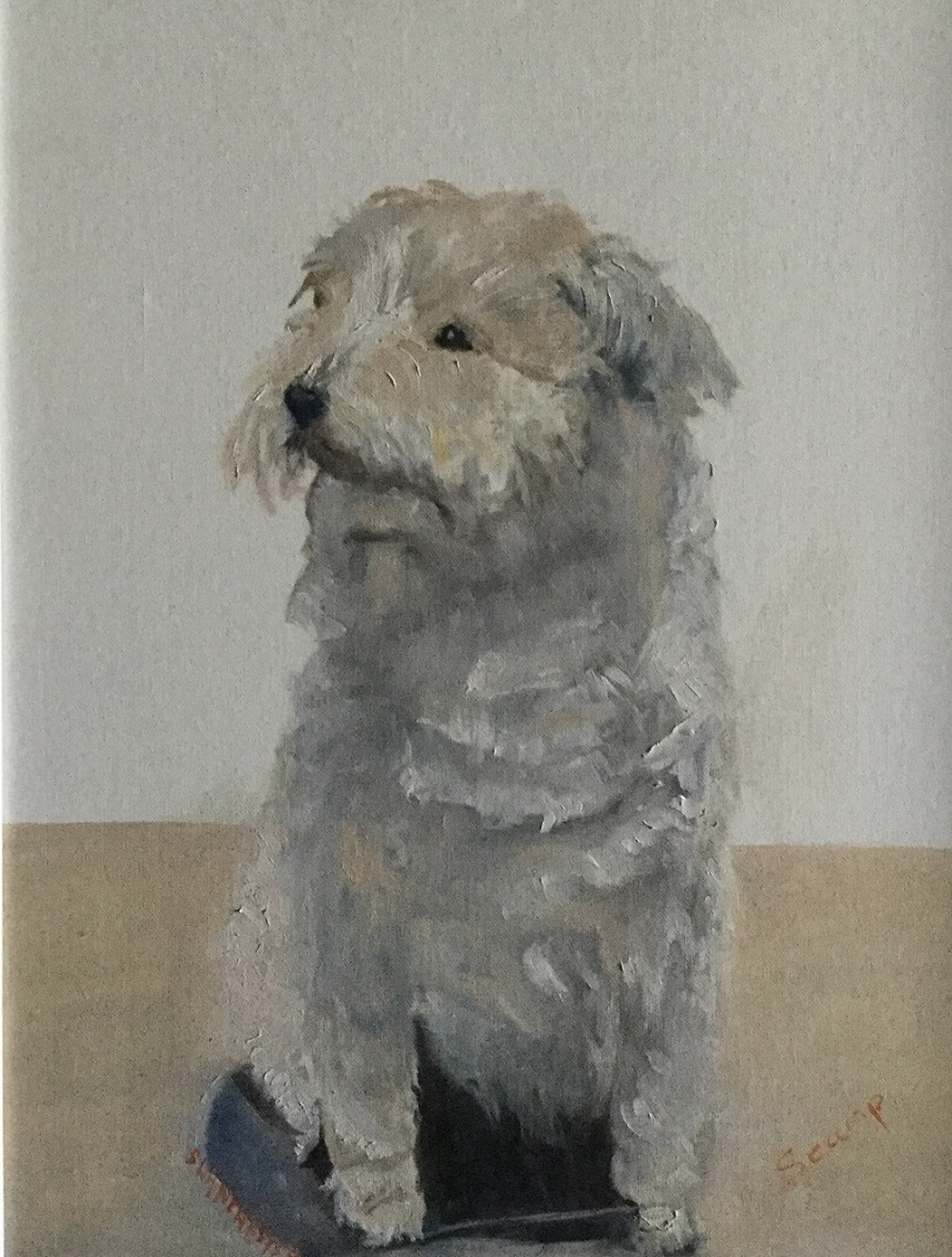 Oil Painting by Susan Lanchester titled Dog Portrait