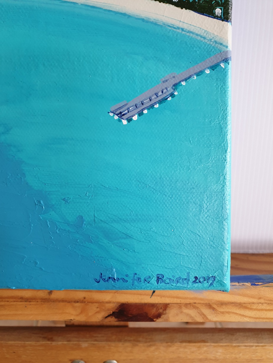 Acrylic Painting by Jennifer Baird titled Peninsula 2