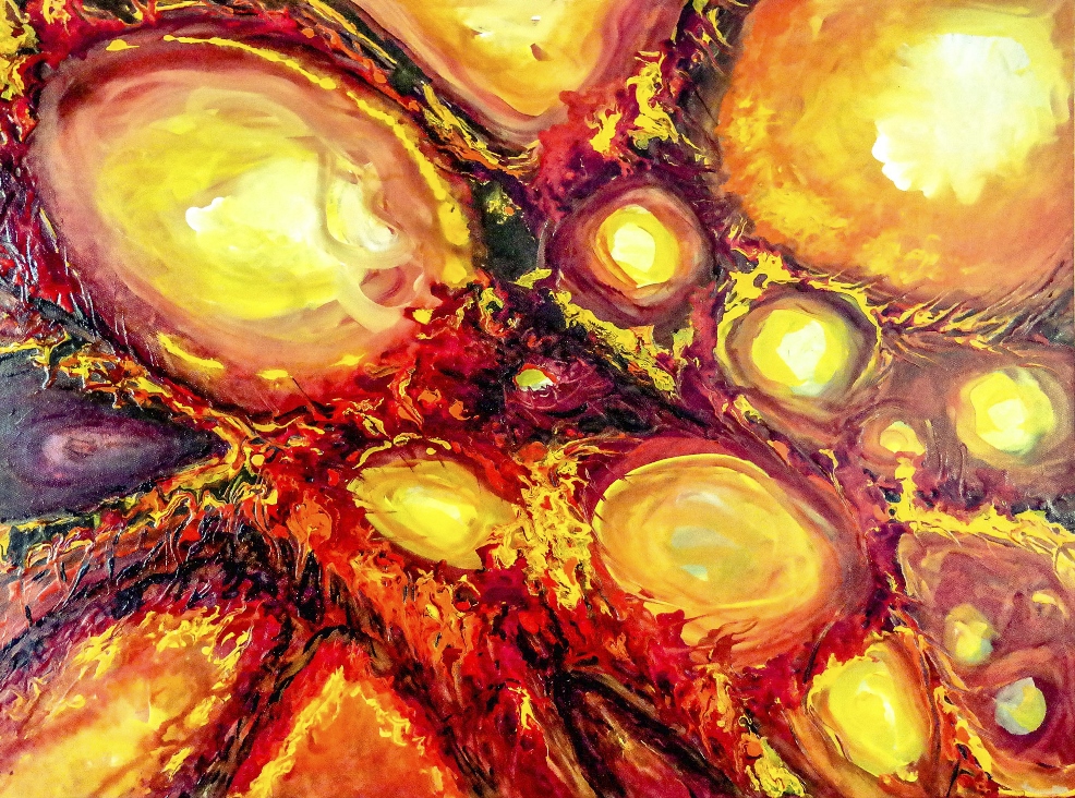 Acrylic Painting by Janine Rea titled Colour Burst II
