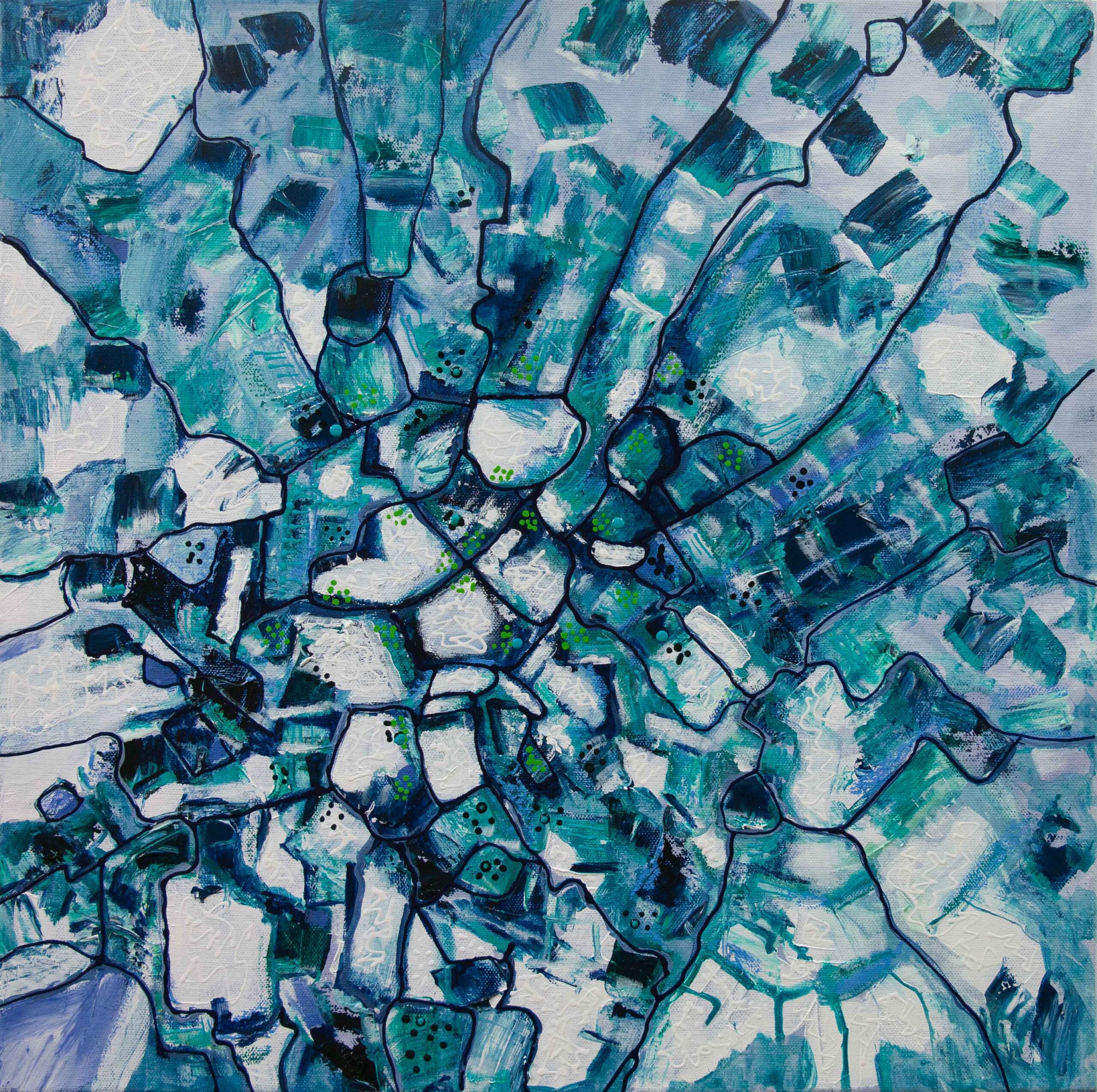 Acrylic Painting by Janine Rea titled Icey Blue