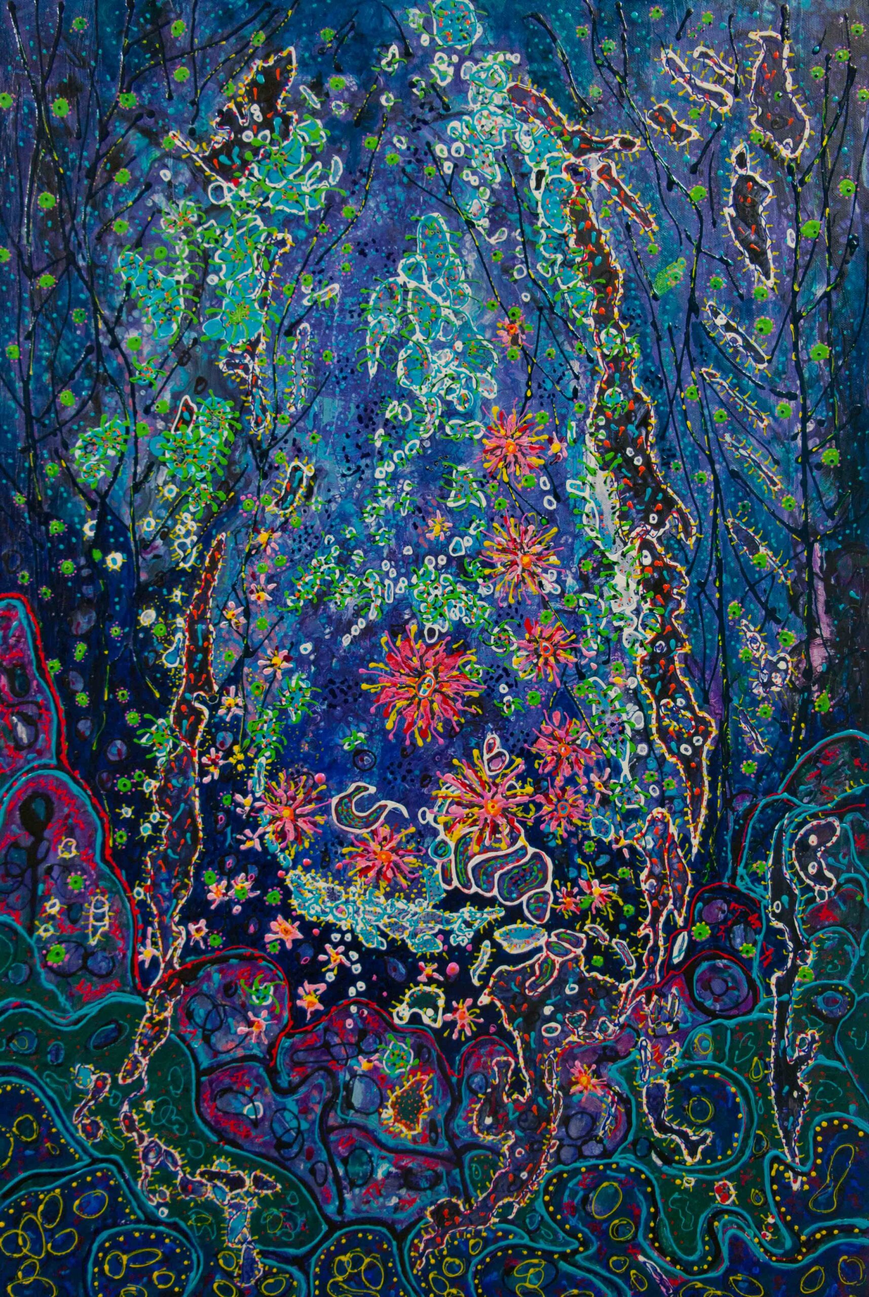 Acrylic Painting by Janine Rea titled Floral Scape