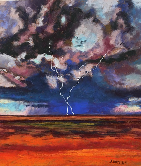 Pastel Painting by Janette Humble titled Desert Storm