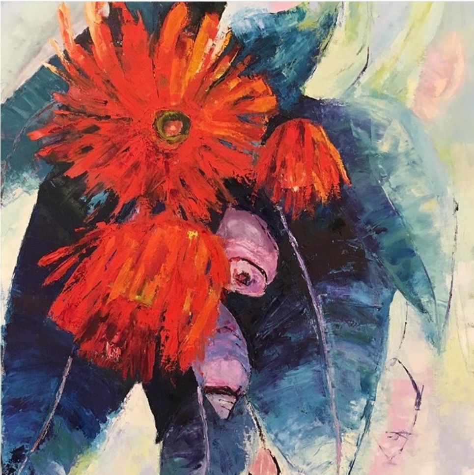 Pastel Painting by Janette Humble titled A Splash of Red