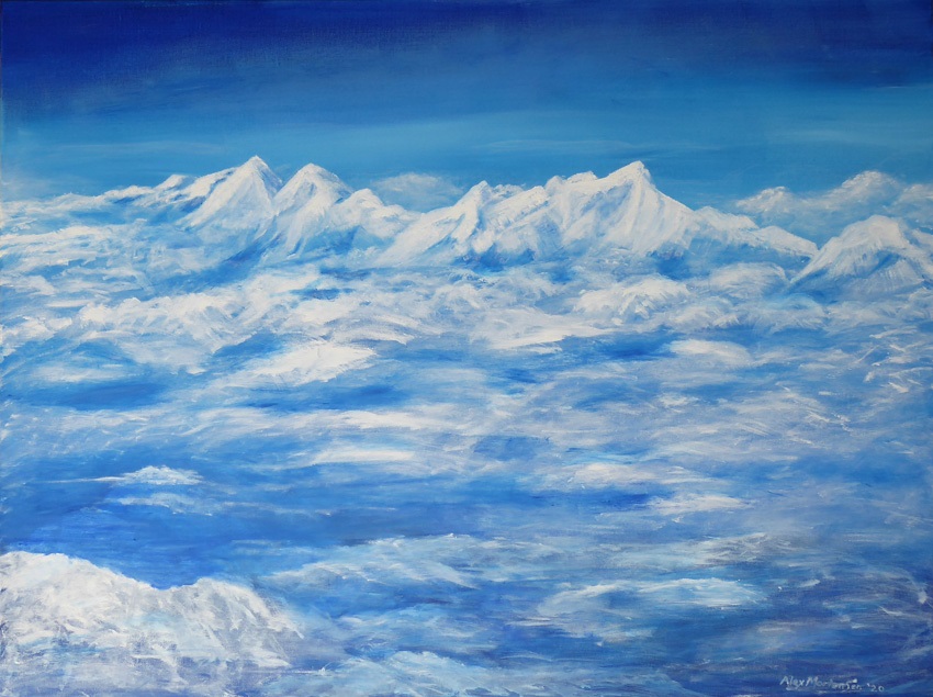 Acrylic Painting by Alex Mortensen titled Above the Clouds