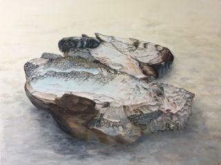 An Oil painting by Iryna White in the Realist style  depicting Still Life Rocks with main colour being Grey and titled The Rock