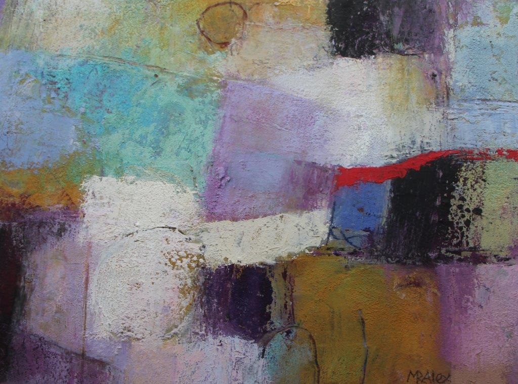 Mixed Media Painting by Marian Alexopoulos titled Red Curve