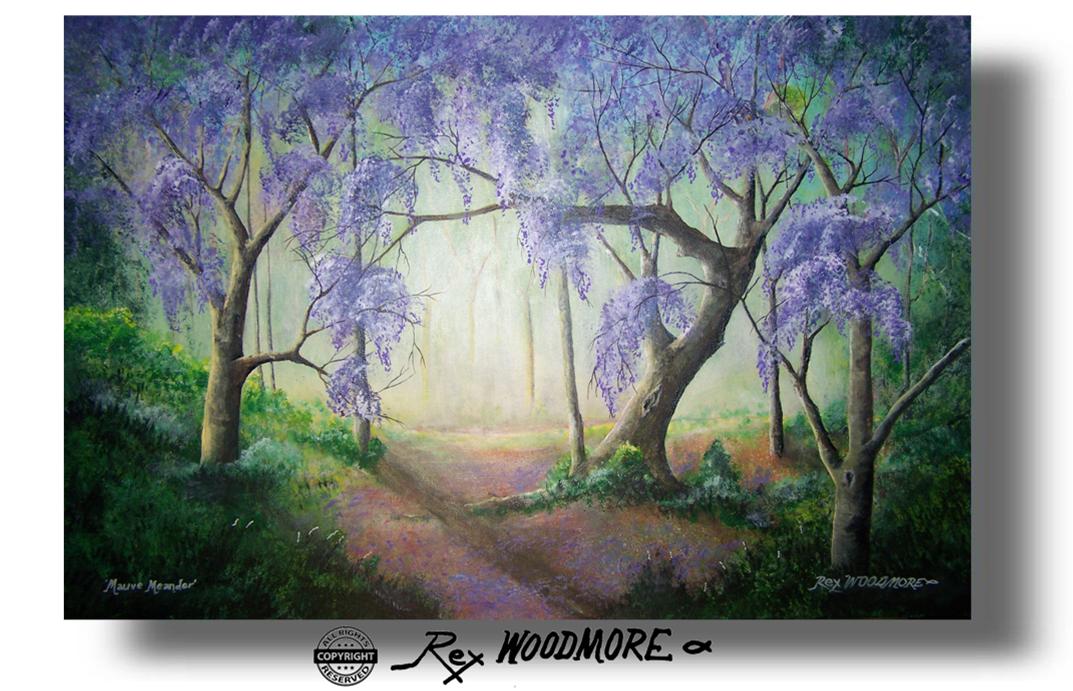 Acrylic Painting by Rex Woodmore titled Mauve Meander