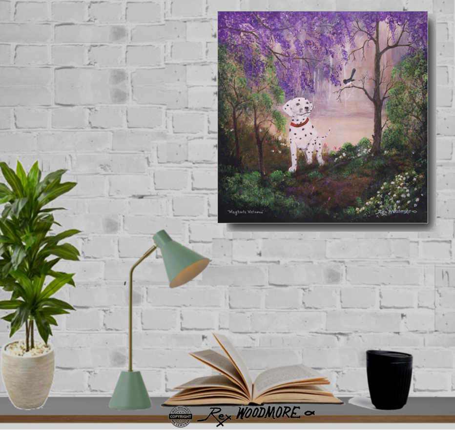 Acrylic Painting by Rex Woodmore titled Wagtails Welcome