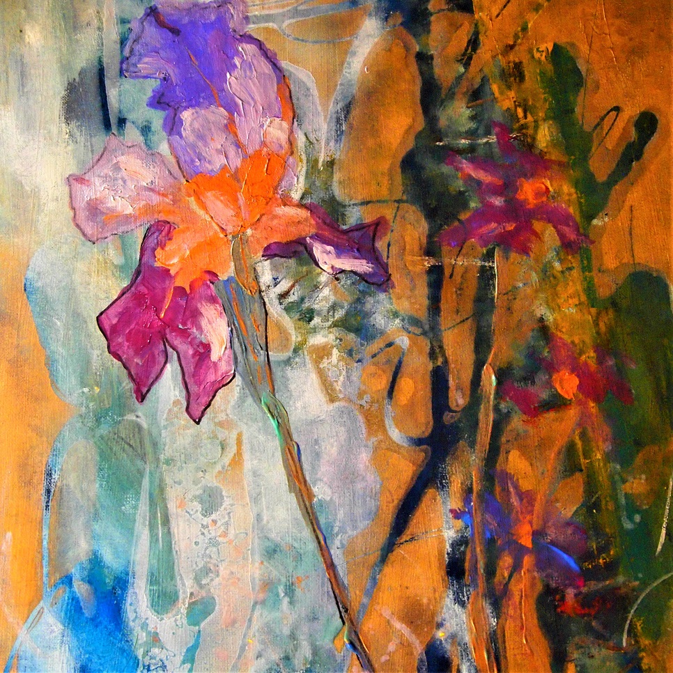 Acrylic Painting by Margaret Morgan Watkins titled The Wild Iris