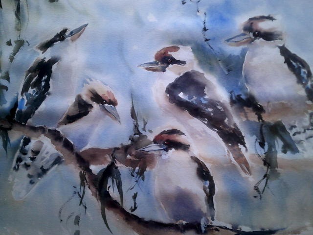 Watercolour Painting by Maureen Runge titled Herman are you listening