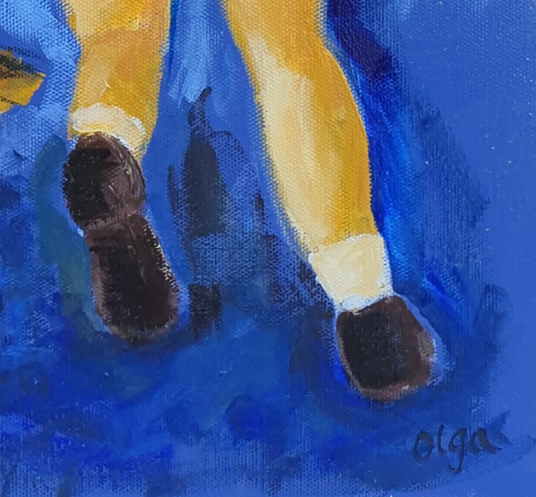 Acrylic Painting by Olga Megele titled Running Girl