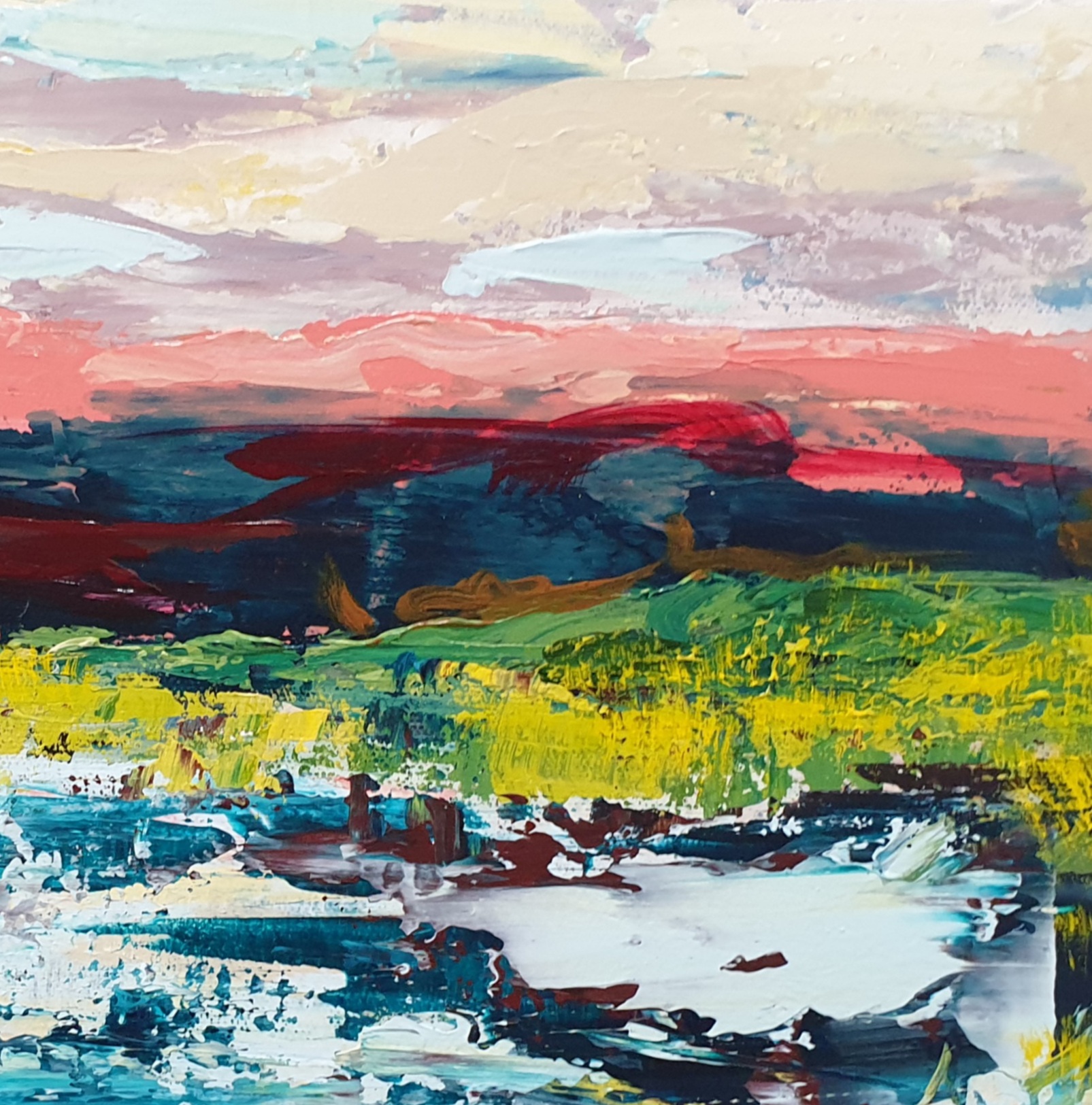 Acrylic Painting by Olga Megele titled Dusk