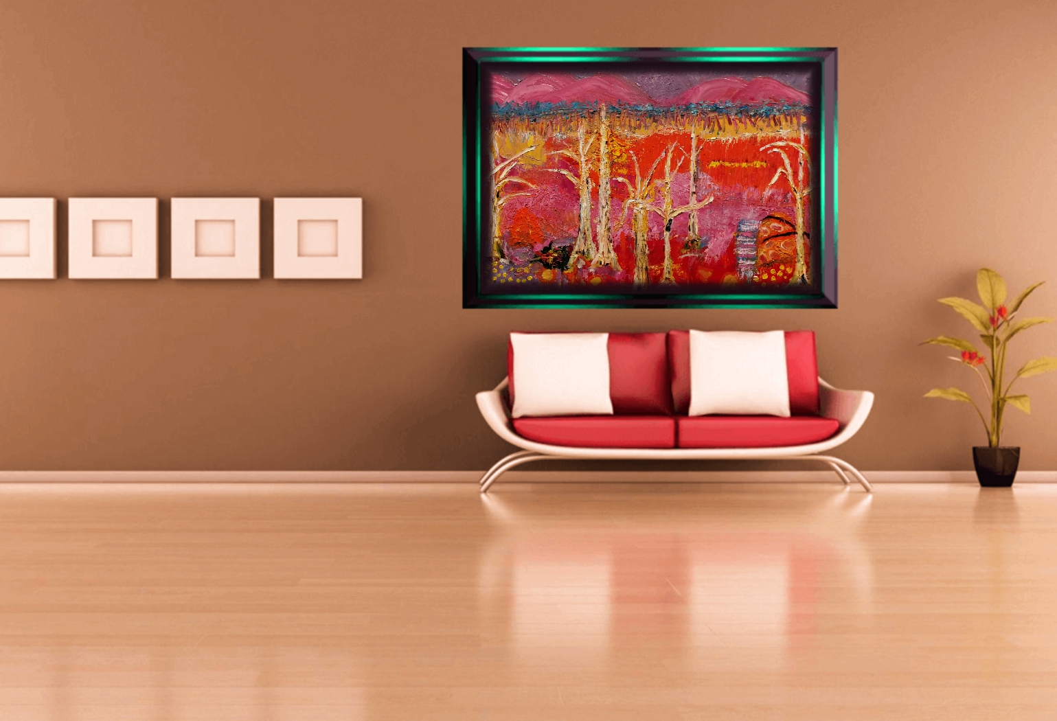 Oil Painting by Angela ILIADIS titled Burnt Australian Landscape